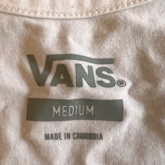 Van’s floral white with daisy’s women’s thin halter-back medium crop top - Picture 3 of 4